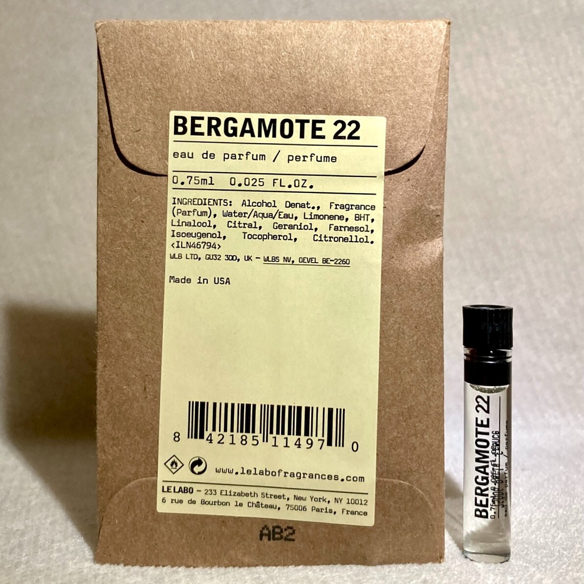 VIAL LELABO BERGAMOTE 22